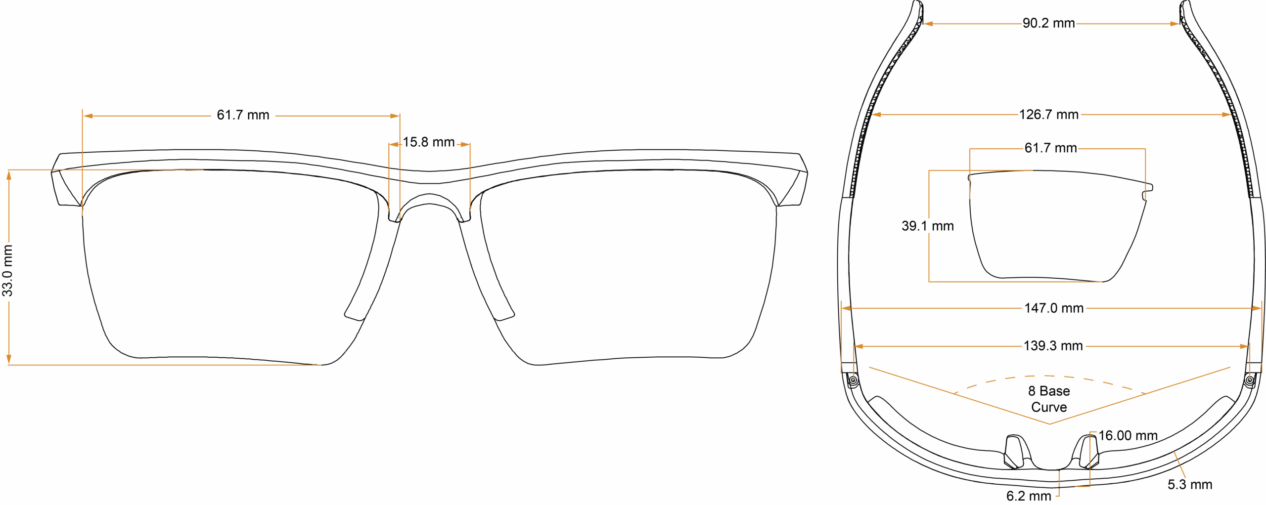 Product dimensions
